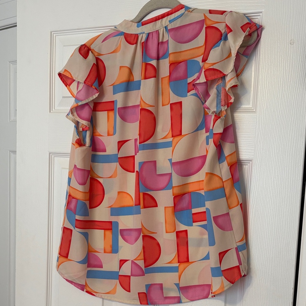 Entro Multicolor Geometric Blouse - Picture 2 of 2